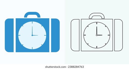 new style Analog clock flat vector icon. Symbol of time management, chronometer with hour, minute, and second arrow. Simple illustration isolated on a white background.