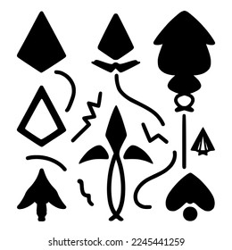 The new style black arrows set. Arrow icon with the line, multiple flat arrow and line, vector illustration isolated on white background.