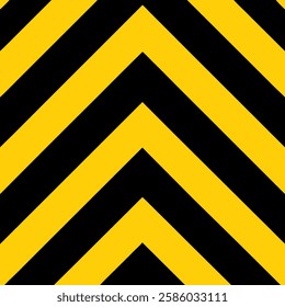 new style black and yellow warning chevron seamless vector icon on white background
