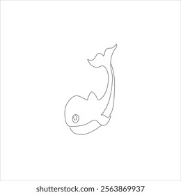 New Style blue whale  vector and art style illustration with white background