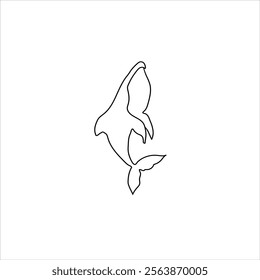 New Style blue whale  vector and art style illustration with white background