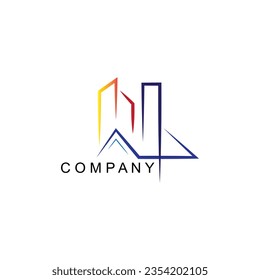 new style building construction working company logo