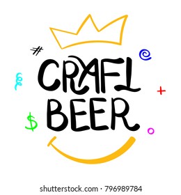 New style craft beer logo lettering vector illustration