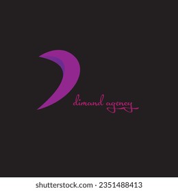 new style d letter logo purple