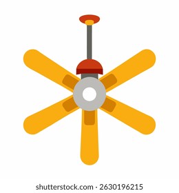 novo estilo ventilador de célula eletrônica, pendurando ventilador ícone de vetor de cor amarela no fundo branco