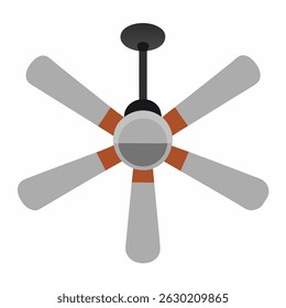 new style electronic celling fan, hanging fan off white color vector icon on white background