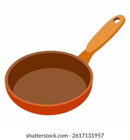 new style empty iron frying pan vector icon on white background