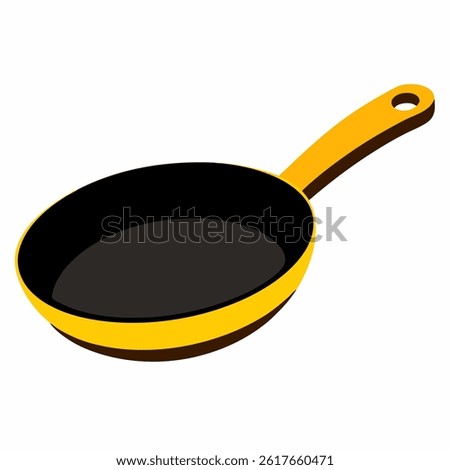 new style empty iron frying pan vector icon on white background