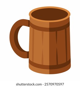 new style empty wooden mug on white background
