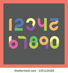 New style fresh, funny, cheerful, cutest and pretty colorful set number pad typography illustration, symbol and sign from one to zero. Applicable for new number font and many more