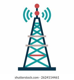 Icono de Vector de torre de red móvil de nuevo estilo sobre fondo blanco