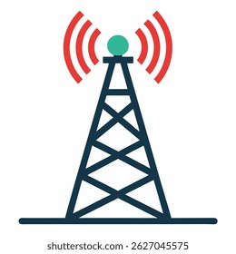 new style mobile network tower vector icon with white background