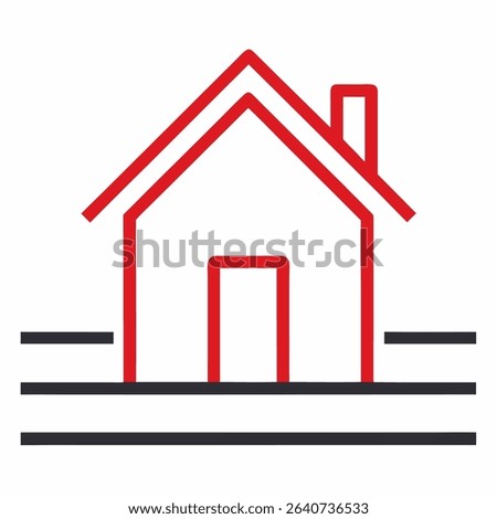 new style property or property building model autocade line art vector icon on white background