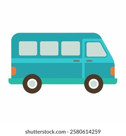 new style school van vector icon on white background