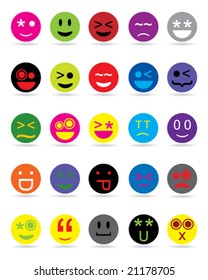 New style smile face icons
