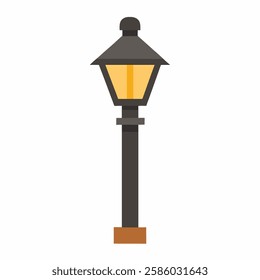 new style street light and road lamp vector icon on white background