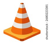 new style traffic cone vector icon on white background