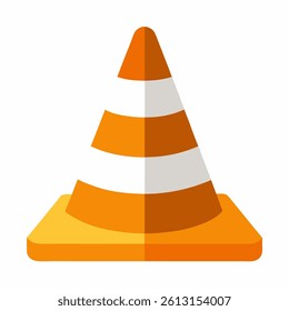 new style traffic cone vector icon transportation on white background