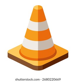 new style traffic cone vector icon on white background