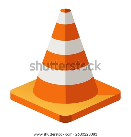 new style traffic cone vector icon on white background