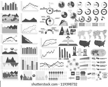 NEW STYLE WEB ELEMENTS INFOGRAPHIC DEMOGRAPHIC GRAY