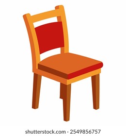 new style wooden chair vector icon illustration on white background