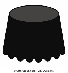 new stylish black round table cloth vector icon white background