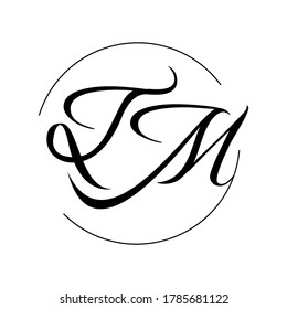 new stylish combination of letters TM logo icon typography vector template illustrations