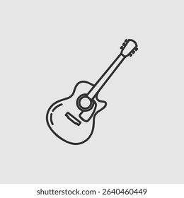 new stylish guiter icon design