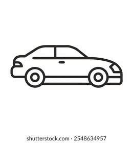 New Stylish luxury Private Car vector icon line art illustration on white background 