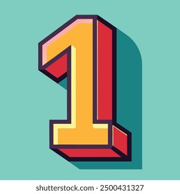 new stylish number one icon design