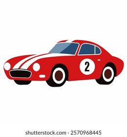 New stylish racing car vector icon on white background