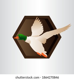 new stylish spreading wings duck logo design vector logotype sign illustration
