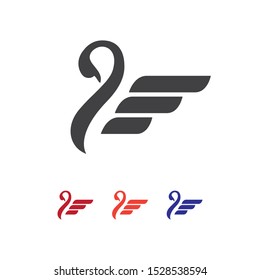 new stylish spreading wings swan logo design vector logotype sign illustration