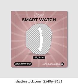 new stylist boys trending digital smart watch online business marketing social media post design template editable vector