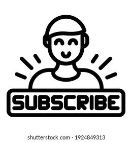 New subscriber icon. Outline new subscriber vector icon for web design isolated on white background