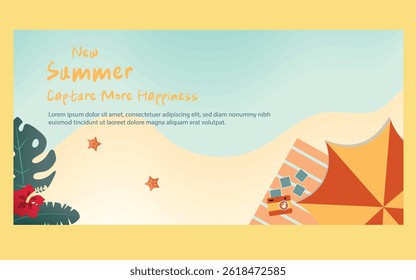 New summer beach side banner