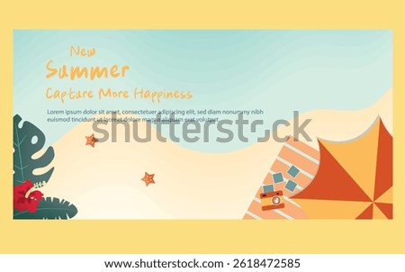 New summer beach side banner