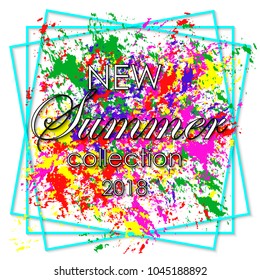 New summer collection banner or background. Trend 2018. Vector illustration.