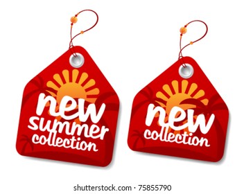 New summer collection labels.