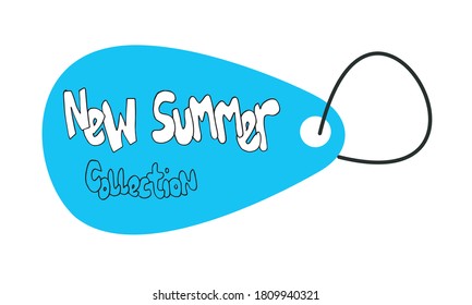 New summer collection, New sticker. Vector sale banner for web store. Product stickers with offer.