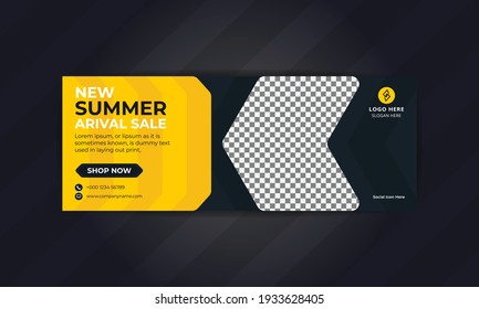 New summer fashion sale social media cover banner  template