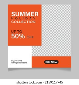 New Summer Holiday Collection Fashion Sale Social Media Post Template