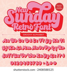 New sunday typography retro Font template