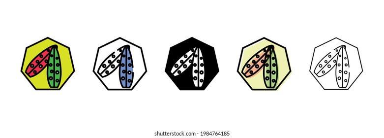 new surfboard vector type icon