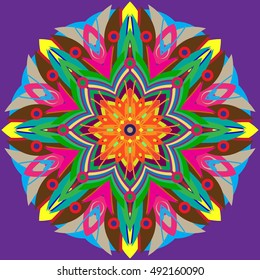 New symmetrical abstract mandala. Decorative object can be used for wallpaper, pattern fills, web pages, surface textures.