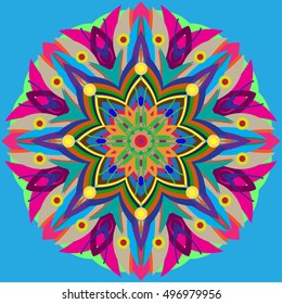New symmetrical abstract mandala. Decorative object can be used for wallpaper, pattern fills, web pages, surface textures.