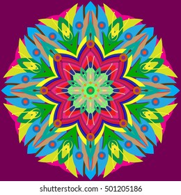 New symmetrical abstract mandala. Decorative object can be used for wallpaper, pattern fills, web pages, surface textures.