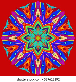 New symmetrical abstract mandala. Decorative object can be used for wallpaper, pattern fills, web pages, surface textures.