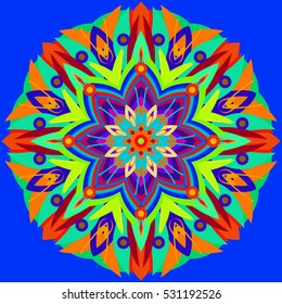 New symmetrical abstract mandala. Decorative object can be used for wallpaper, pattern fills, web pages, surface textures.